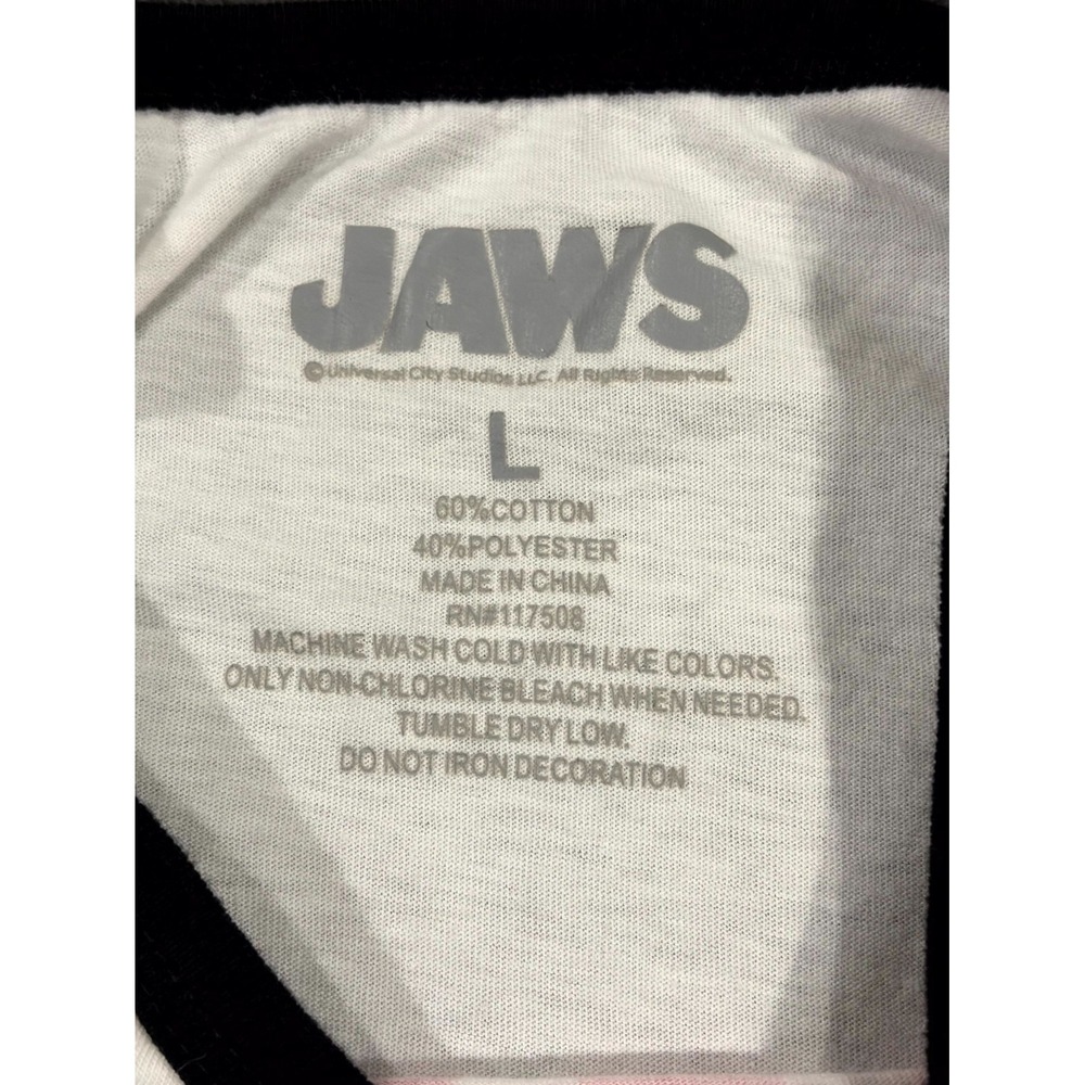 Jaws Tank Top Mens Large White Shark 1975 Swimmer Horror Adventure Film Graphic - Picture 3 of 14